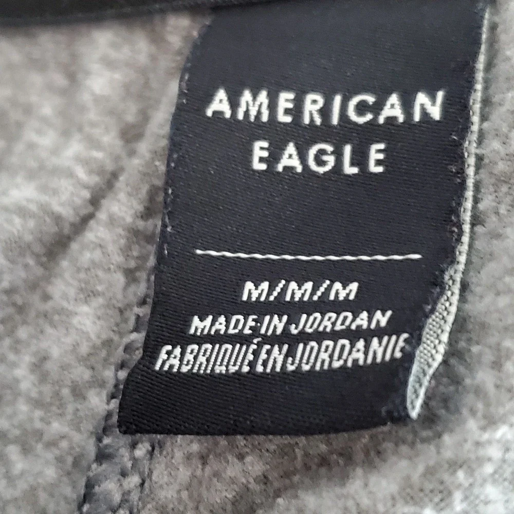 American Eagle Men Activewear Pants M Gray Jogger Fleece Pockets 25